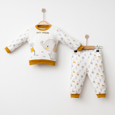 Toptan Unisex 2'li Pijama Takımı 6-18M Gümüş Baby 2043-002030 - Gümüş Baby