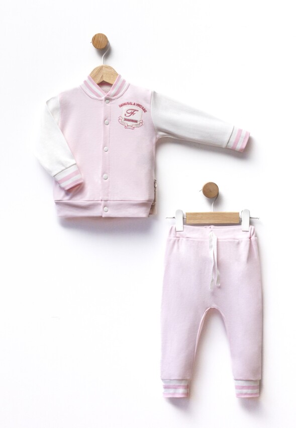 Toptan Unisex Bebek 2'li Kolej Ceket ve Pantolon Takım 6-18M Flexi Baby 2063-217613 - 1