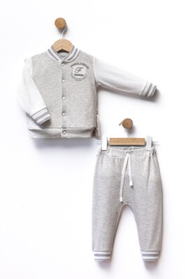 Toptan Unisex Bebek 2'li Kolej Ceket ve Pantolon Takım 6-18M Flexi Baby 2063-217613 - Flexi Baby (1)