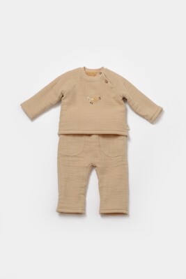 Toptan Unisex Bebek 2'li Sweatshirt ve Pantolon Takımı %100 Pamuk Baby Cosy 2022-CSYM7023 - 1