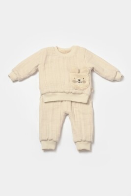 Toptan Unisex Bebek 2'li Sweatshirt ve Pantolon Takımı %100 Pamuk Baby Cosy 2022-CSYM7027 - Baby Cosy