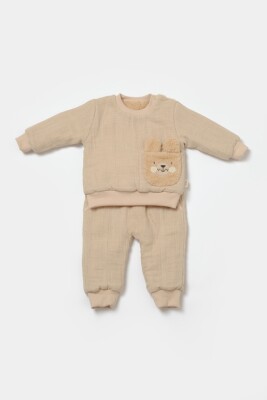 Toptan Unisex Bebek 2'li Sweatshirt ve Pantolon Takımı %100 Pamuk Baby Cosy 2022-CSYM7029 - Baby Cosy