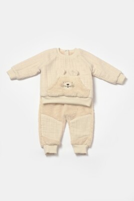 Toptan Unisex Bebek 2'li Sweatshirt ve Pantolon Takımı %100 Pamuk Baby Cosy 2022-CSYM7030 - 1