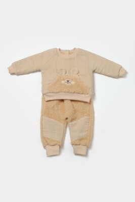 Toptan Unisex Bebek 2'li Sweatshirt ve Pantolon Takımı %100 Pamuk Baby Cosy 2022-CSYM7032 - 1