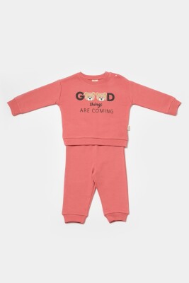 Toptan Unisex Bebek 2'li Sweatshirt ve Pantolon Takımı 3-24M Organik Pamuk Baby Cosy 2022-CSY8010 - Baby Cosy