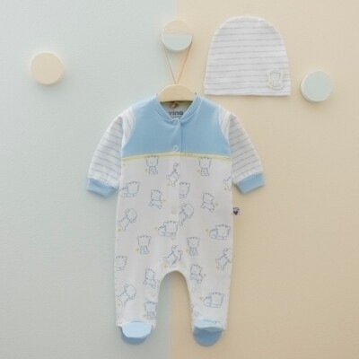 Toptan Unisex Bebek 2'li Tulum ve Bere Takım 0-6M Vina baby 2042-00110 - Vina Baby