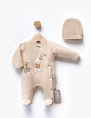 Toptan Unisex Bebek 2'li Zıbın ve Şapka Takım 0-1M Flexi Baby 2063-247221 - 5