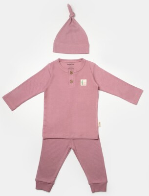 Toptan Unisex Bebek 3'lü Pantolon Body ve Şapka Takım 3-24M BabyCosy 2022-CSYB9000 - 1