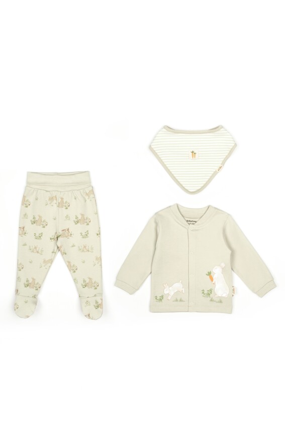 Toptan Unisex Bebek 3'lü Takım Fularlı 0-9M BabyCosy 2022-CSY5202 - 1