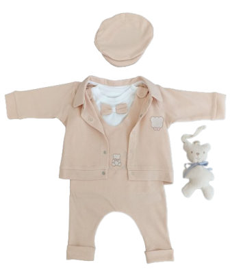 Toptan Unisex Bebek 5'li Tulum Takım 3-12M Tomuycuk 1074-75569 - Tomuycuk