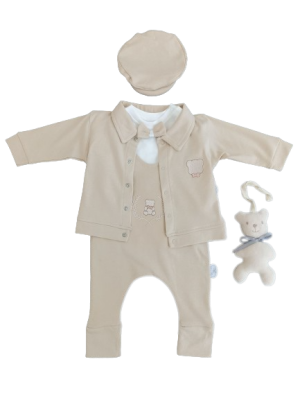 Toptan Unisex Bebek 5'li Tulum Takım 3-12M Tomuycuk 1074-75569 - Tomuycuk (1)