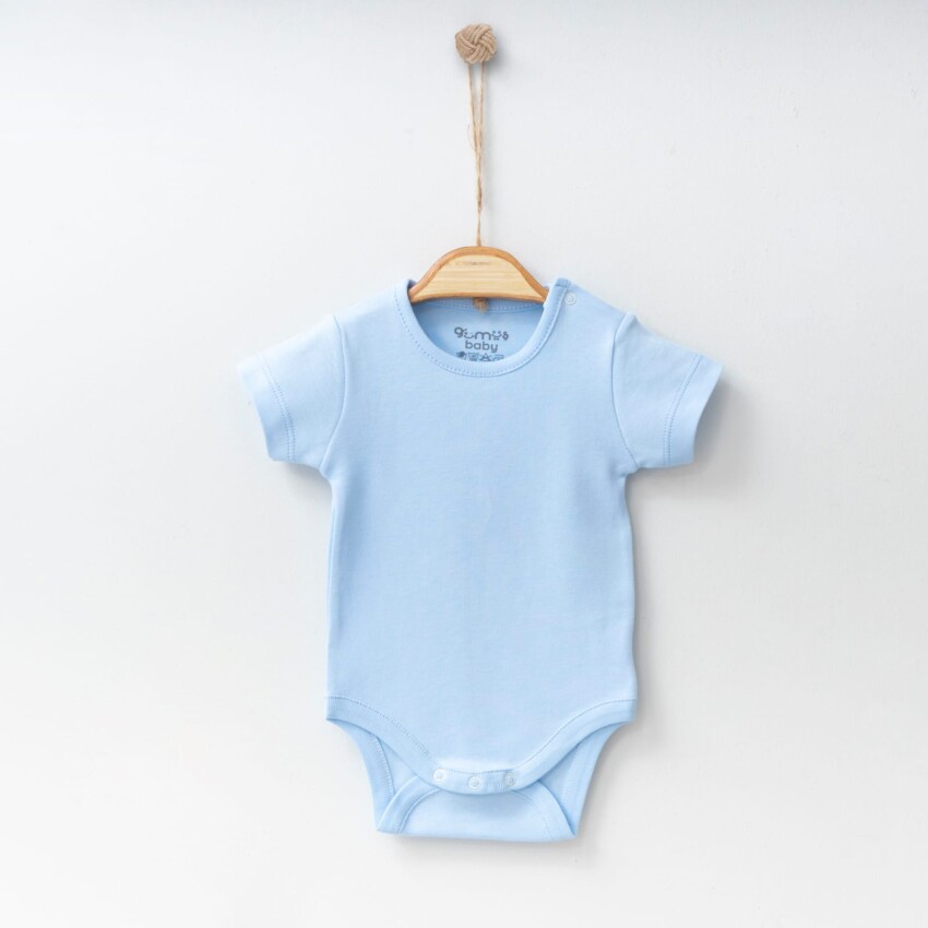 Toptan Unisex Bebek Body 0-18M Gümüş Baby 2043-0050 - 1