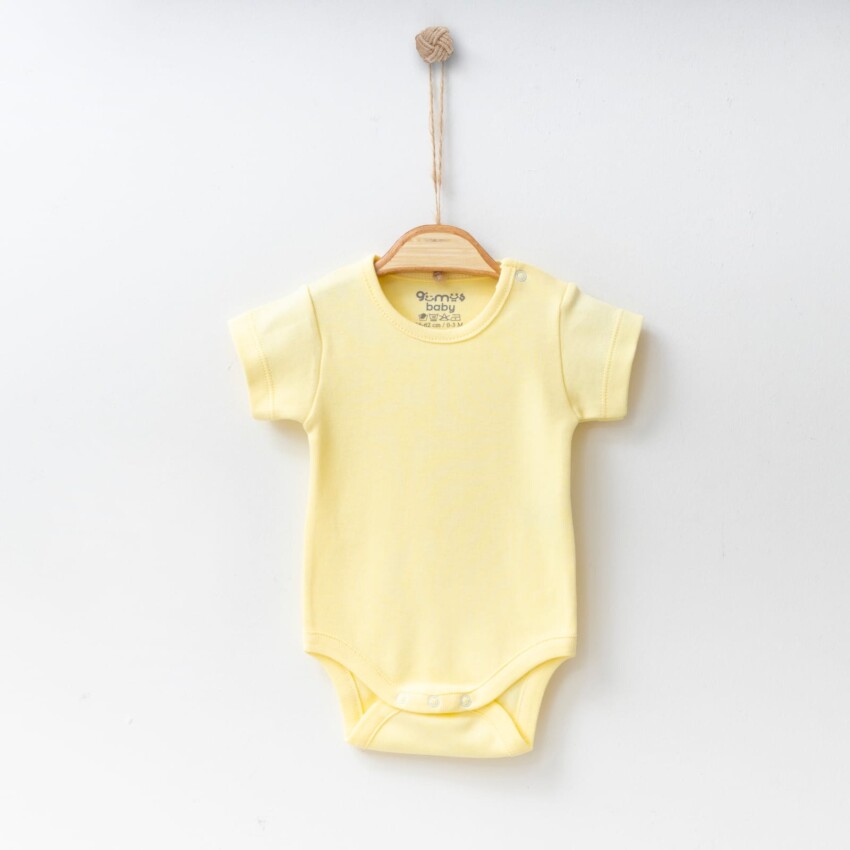 Toptan Unisex Bebek Body 0-18M Gümüş Baby 2043-0050 - 2