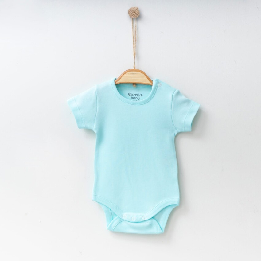 Toptan Unisex Bebek Body 0-18M Gümüş Baby 2043-0050 - 3