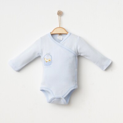 Toptan Unisex Bebek Body 0-3M Gümüş Baby 2043-0073 - Gümüş Baby