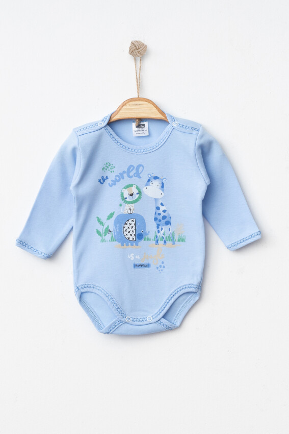 Toptan Unisex Bebek Çıtçıtlı Badi 0-3M Hoppidik 2017-7171 - 5