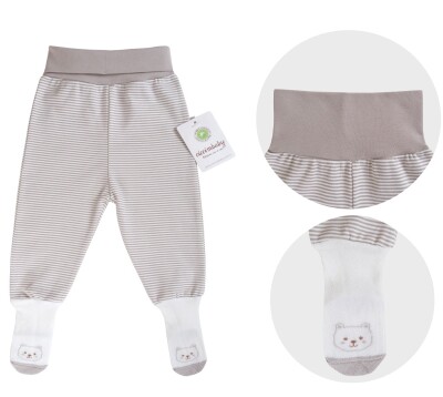 Toptan Unisex Bebek Çoraplı Pantolon 3-9M Ciccimbaby 1043-4647-2 - Ciccimbaby