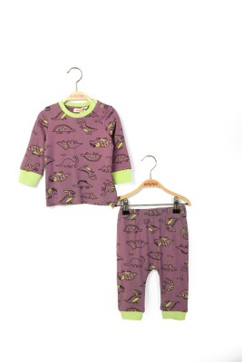 Toptan Unisex Bebek Desenli Pijama Takımı 0-18M Zeyland 1070-242Z1TJM76 Mor