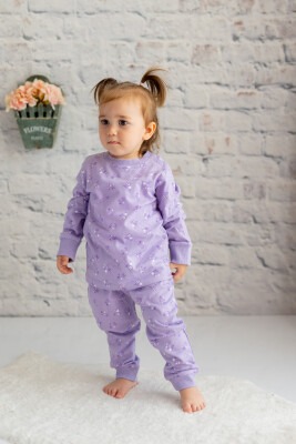 Toptan Unisex Bebek Desenli Pijama Takımı 0-18M Zeyland 1070-242Z1TJM76 Lila