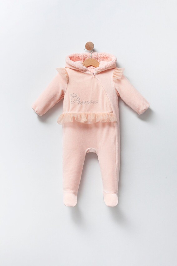 Toptan Unisex Bebek Kadife Tulum 0-12M Babyline 2015-9-851 - 2