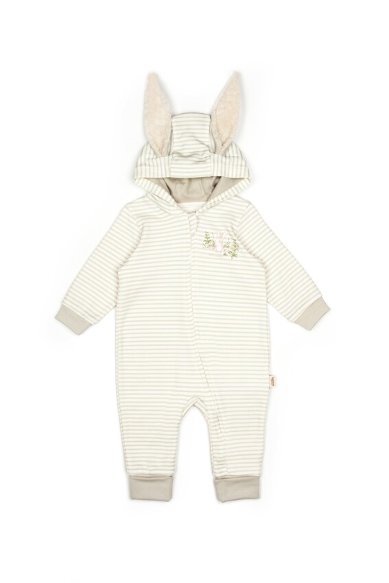 Toptan Unisex Bebek Kapşonlu Fermuarlı Tulum 3-24M BabyCosy 2022-CSY3046 - 1