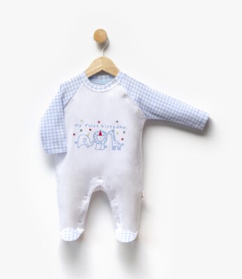 Toptan Unisex Bebek Nakışlı Tulum 0-6M Flexi Baby 2063-252345 - 1