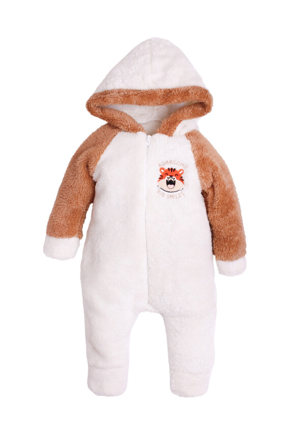 Toptan Unisex Bebek Nakışlı Welsoft Tulum 3-12M Kidexs 1026-40153 - 3