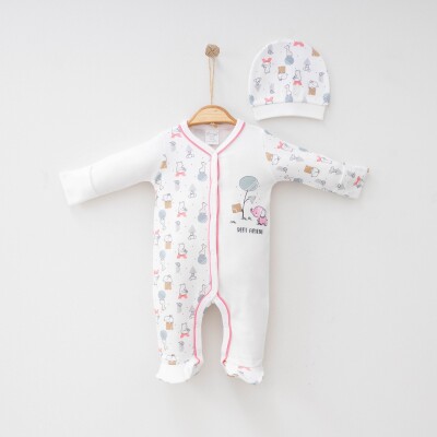 Toptan Unisex Bebek Tulum 0-3M Gümüş Baby 2043-0087 - Gümüş Baby (1)