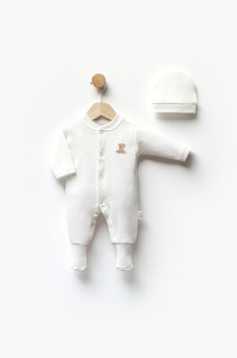 Toptan Unisex Bebek Tulum ve Şapka Takım 0-3M Flexi Baby 2063-252267 - 3