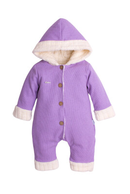 Toptan Unisex Bebek Welsoft Astarlı Tulum 3-12M Kidexs 1026-40128 Lila