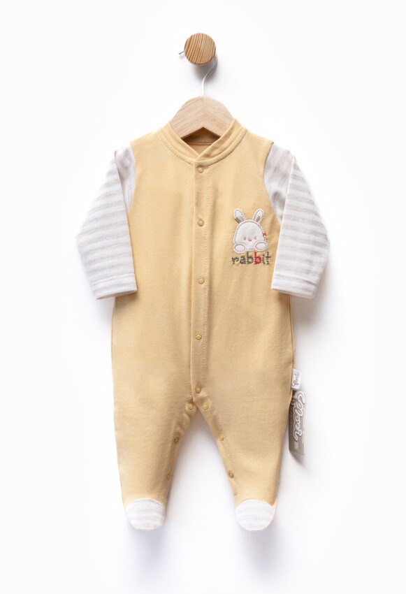 Toptan Unisex Bebek Yenidoğan Nakışlı Tulum 0-6M Flexi Baby 2063-252305 - 1