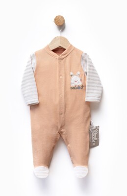 Toptan Unisex Bebek Yenidoğan Nakışlı Tulum 0-6M Flexi Baby 2063-252305 - 3