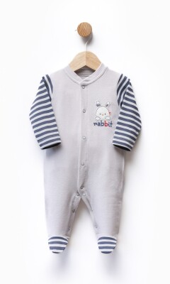 Toptan Unisex Bebek Yenidoğan Nakışlı Tulum 0-6M Flexi Baby 2063-252305 - 4