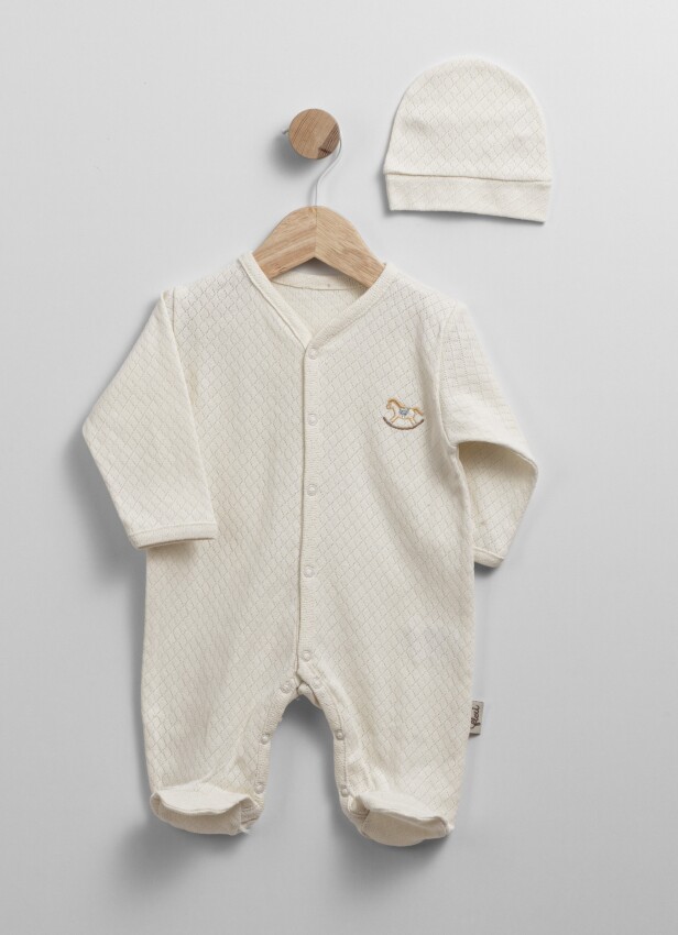 Toptan Unisex Bebek Yenidoğan Tulum ve Şapka 0-3M Flexi Baby 2063-252309 - 3