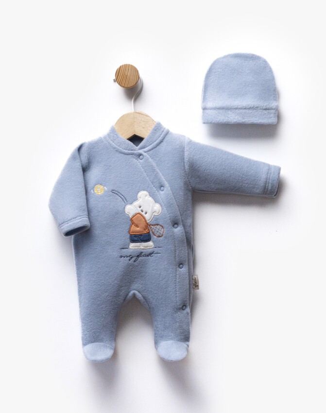 Toptan Unisex Bebek Yenidoğan Tulum ve Şapka Takım 0-1M Flexi Baby 2063-247222 - 1