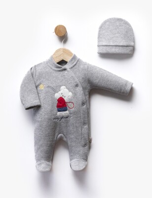 Toptan Unisex Bebek Yenidoğan Tulum ve Şapka Takım 0-1M Flexi Baby 2063-247222 - 2