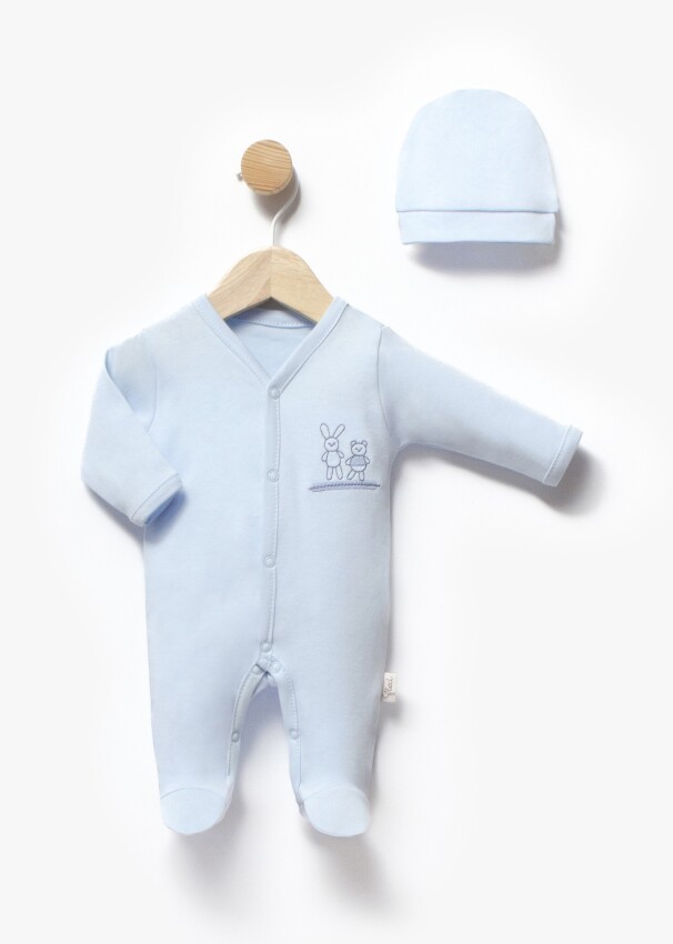 Toptan Unisex Bebek Yenioğan Zıbın ve Şapka 0-1M Flexi Baby 2063-252068 - 5