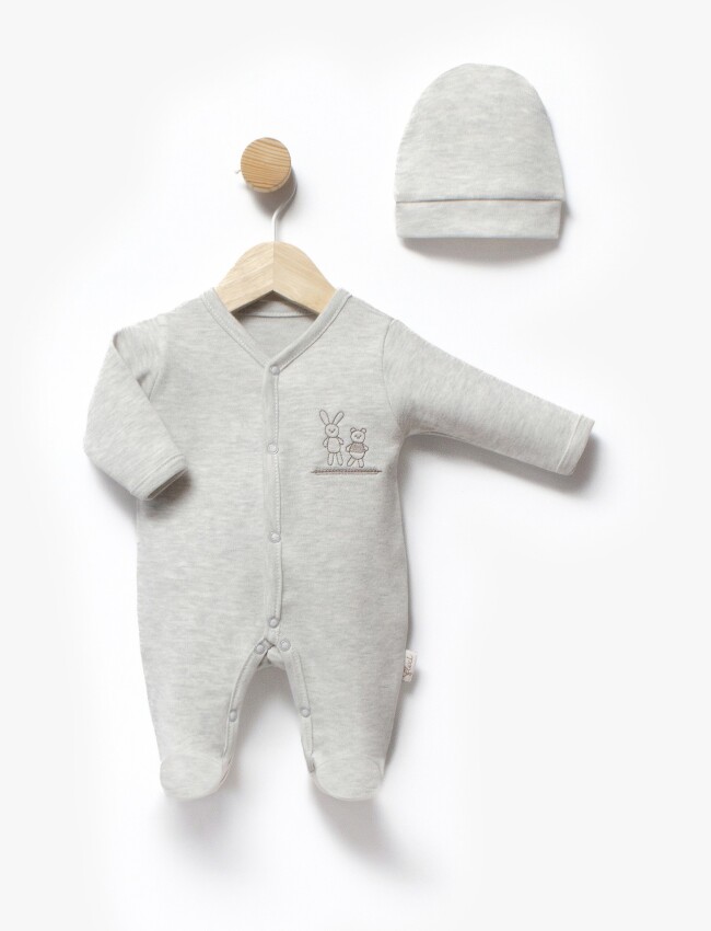 Toptan Unisex Bebek Yenioğan Zıbın ve Şapka 0-1M Flexi Baby 2063-252068 - 6