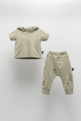 Toptan Unisex Çocuk 2'li Tişört ve Pantolon Takım 2-5Y Moi Noi 1058-MN51192 - Moi Noi (1)