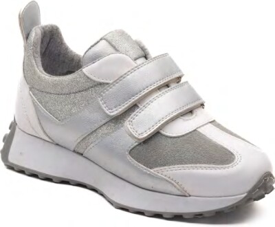Toptan Unisex Çocuk Bantlı Spor Ayakkabı 26-30EU Minican 1060-Z-P-360 Gümüş