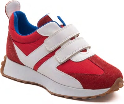 Toptan Unisex Çocuk Bantlı Spor Ayakkabı 26-30EU Minican 1060-Z-P-360 Kırmızı