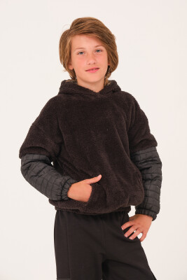 Toptan Unisex Çocuk Kapitone Detaylı Peluş Sweatshirt Jazziee 2051-252J4MTH61 - 1