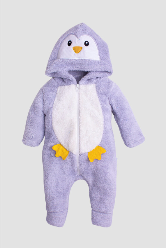 Toptan Unisex Penguen Kostümlü Welsoft Tulum 3-12M Kidexs 1026-40108 - 3