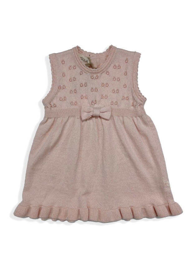 Wholesale 100% Organic Cotton With GOTS Certified Knitwear Sleeveless Dress 0-12M Uludağ Triko 1061-2111 - 2