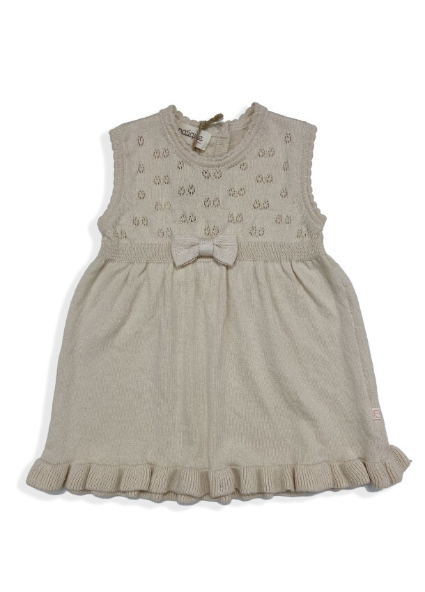 Wholesale 100% Organic Cotton With GOTS Certified Knitwear Sleeveless Dress 0-12M Uludağ Triko 1061-2111 - 3