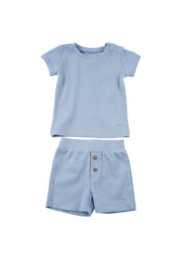 Wholesale 2-Piece 100% Organic Baby Boys Set with T-shirt and Shorts Gots Certificate 6-24M Zeyland - Zeyland