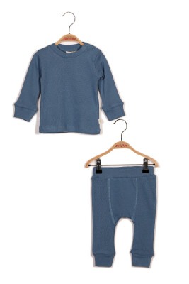 Wholesale 2-Piece Baby Boys Body Sets with Pants Gots Certificate 100% Organic 0-36M Zeyland 1070-23 Синий