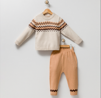 Wholesale 2-Piece Baby Boys Knitwear Set With Sweater And Pants 2-4Y Milarda 2001-6044 - Milarda (1)