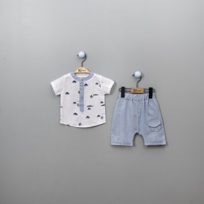Wholesale 2-Piece Baby Boys Patterned Shirt Set With Shorts 6-18M Kumru Bebe 1075-3816 - 1