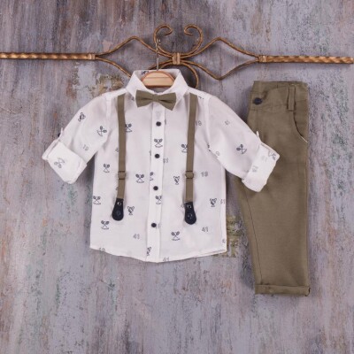 Wholesale 2-Piece Baby Boys Set with Shirt and Pants 6-24M Eslemix 1011-22-1021 Khaki